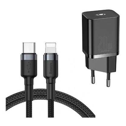 Kit Carregador BASEUS 20W Tipo C com Cabo para iPhone